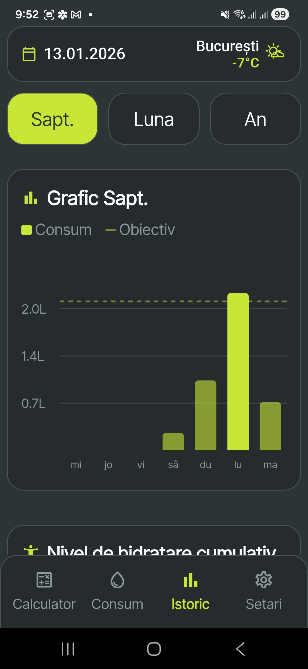 Grafic saptamanal