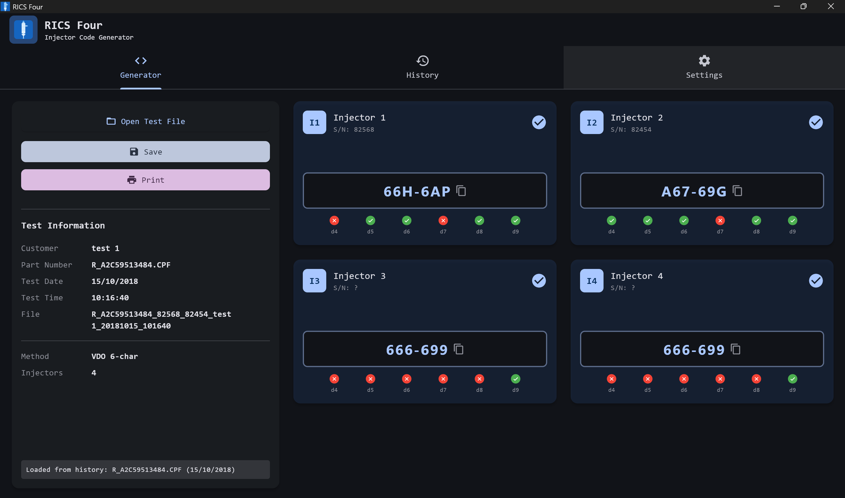 RICS Four - Injector Code Generator